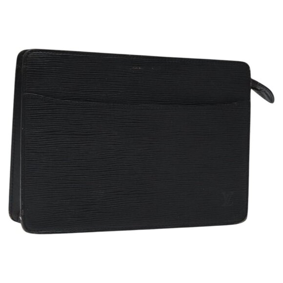 LOUIS VUITTON Epi Pochette Homme Clutch Bag Black Noir M52522 LV Auth 117084 - Picture 1 of 16